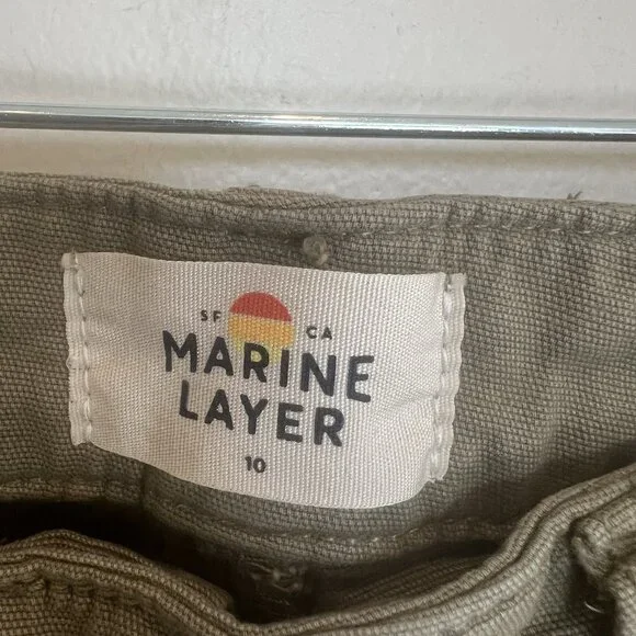 Marine Layer Style 14934 Green Taper Leg Carpenter Utility Pants Stretch 10 - Picture 6 of 11